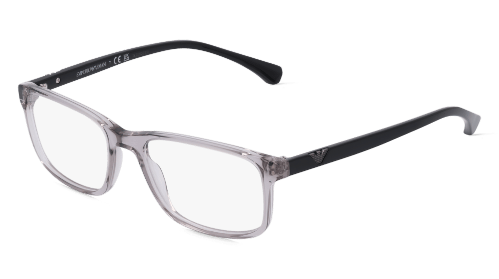 Emporio Armani EA3098 Gris transparent Vue d'angle