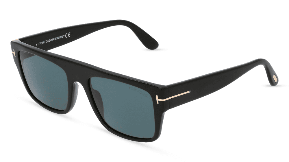 Tom Ford FT0907 DUNNING-02 Noir brillant Vue d'angle