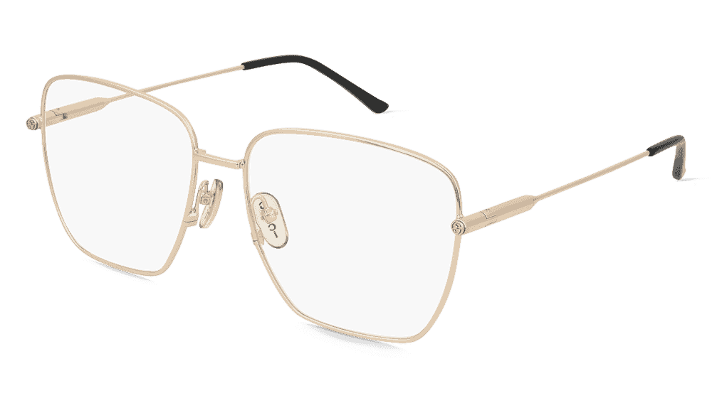 Gucci GG1414O Doré transparent Vue d'angle