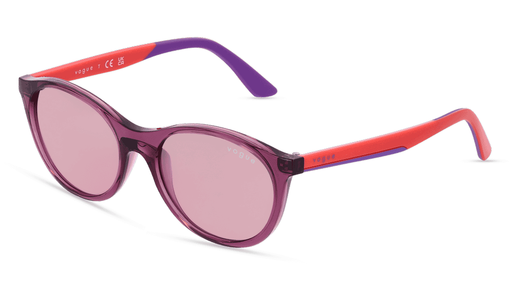 Vogue eyewear VJ2015 Violet transparent Vue d'angle