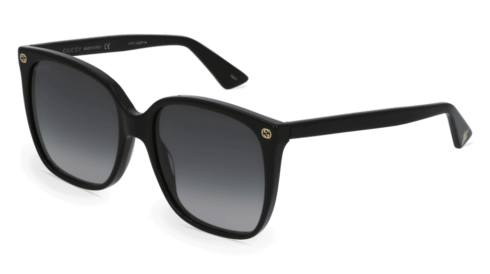 GUCCI GG0022S Noir brillant Vue d'angle