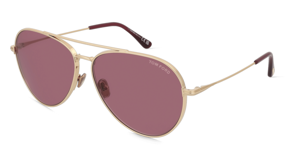 Tom Ford FT0996 DASHEL-02 Doré Vue d'angle