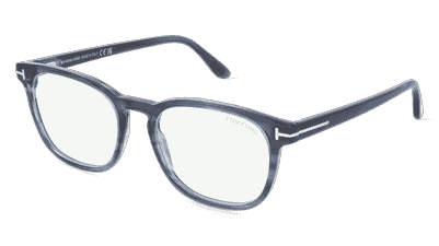 Tom Ford FT5868-BL Blauw gestreept Hoekaanzicht