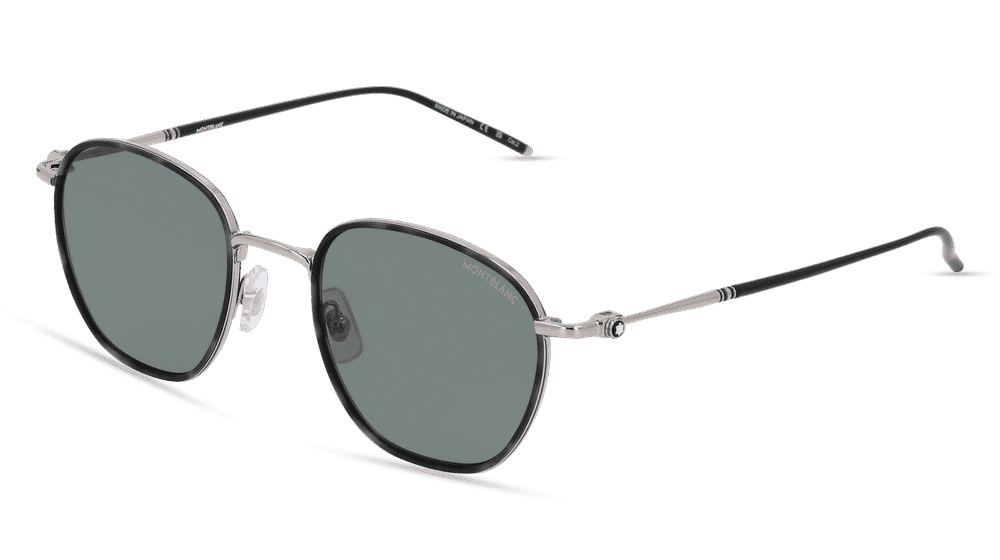 MONTBLANC MB0160S Zilver grijs Hoekaanzicht
