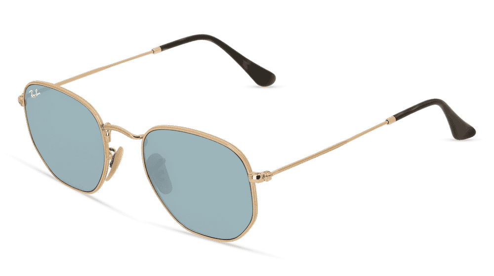 RAY-BAN RB 3548N HEXAGONAL goud Hoekaanzicht