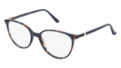 Fielmann LD 030 CL havana blauw Hoekaanzicht