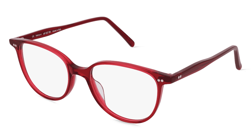 Fielmann MF 057 RN Rouge transparent Vue d'angle