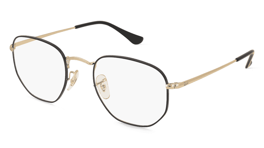 Ray-Ban 0RX6448 Noir or Vue d'angle