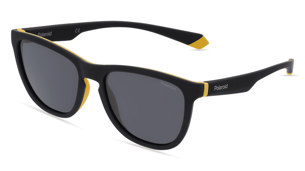POLAROID PLD 2133/S Zwart geel Hoekaanzicht