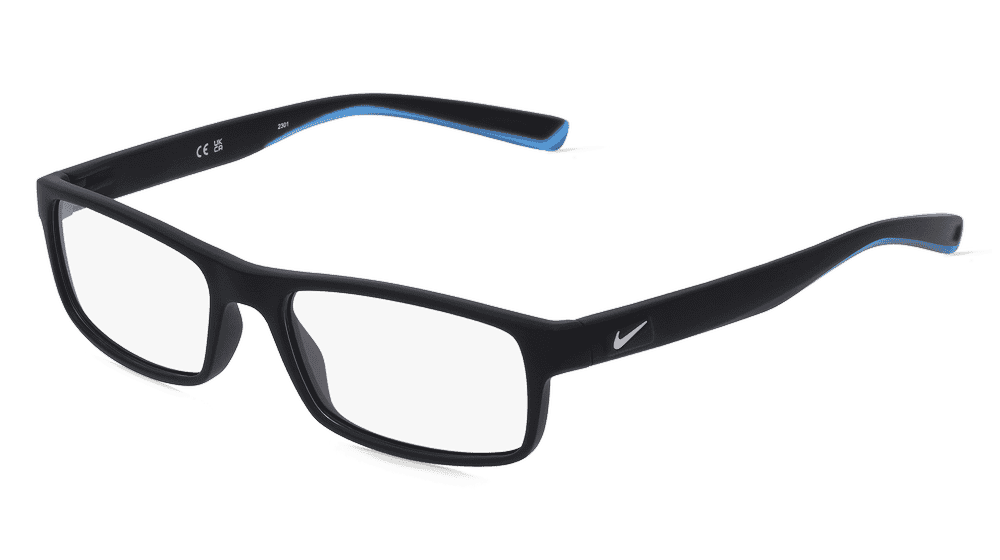 Nike 7090 zwart mat Hoekaanzicht
