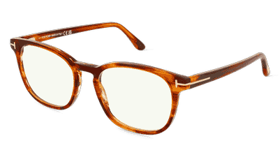 Tom Ford FT5868-BL Blauw gestreept Hoekaanzicht