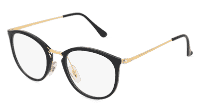 RAY-BAN RX7140 zwart Hoekaanzicht