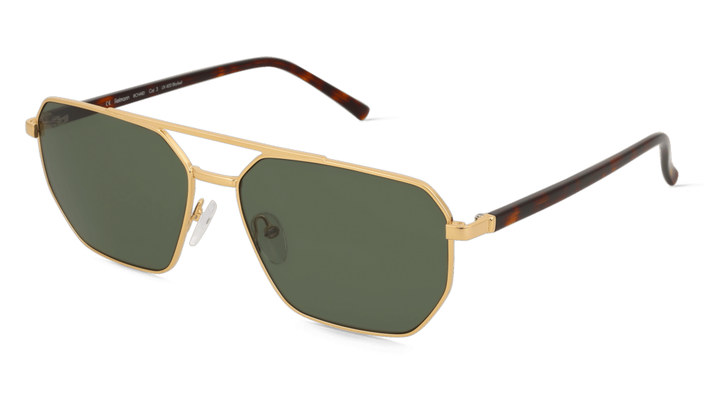Fielmann BD 575 SUN CL RICHARD goud havana Hoekaanzicht