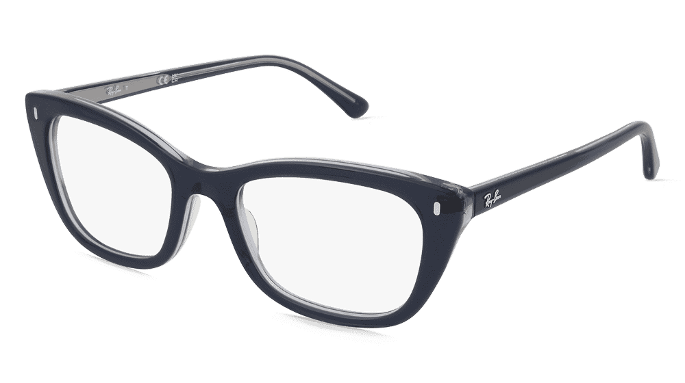 Ray-Ban 0RX5433 Bleu transparent Vue d'angle
