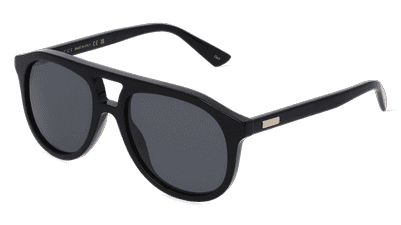 Gucci GG1320S Noir brillant Vue d'angle