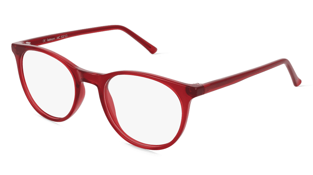 Fielmann MC 537 CL Rouge transparent Vue d'angle