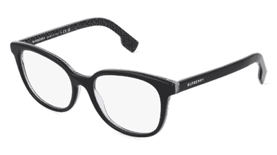 Burberry BE2291 Noir transparent Vue d'angle