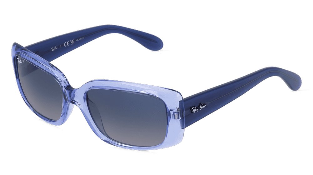 Ray-Ban RB4389 blauw transparant Hoekaanzicht