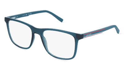 Lacoste L2848 Bleu transparent Vue d'angle
