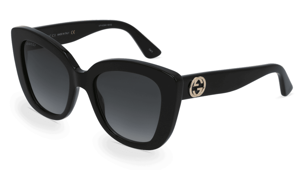 GUCCI GG0327S Zwart glanzend Hoekaanzicht