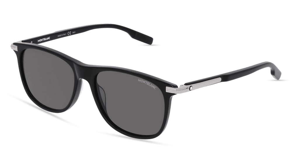 MONTBLANC MB0216S Zwart glanzend Hoekaanzicht