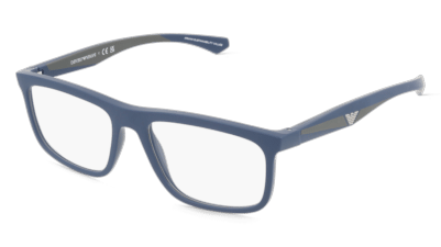 Emporio Armani EA3246 blauw mat Hoekaanzicht