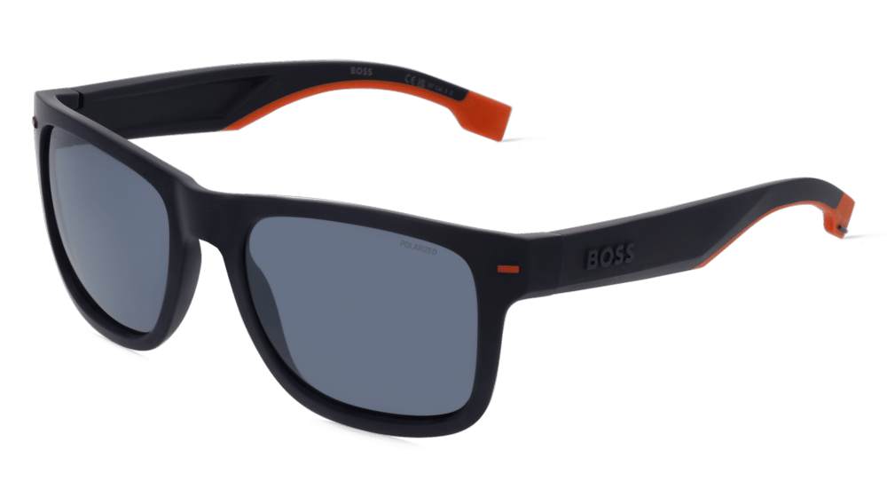 Boss 1496/S Bleu mat Vue d'angle