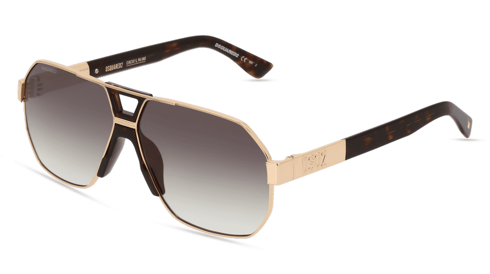 DSQUARED2 D2 0028/S Doré Havane Vue d'angle