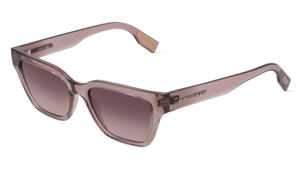 Lacoste L6002S Brun transparent Vue d'angle