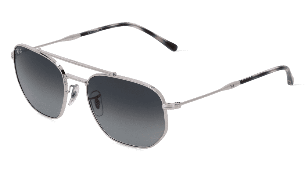 Ray-Ban RB 3707 Argenté brillant Vue d'angle