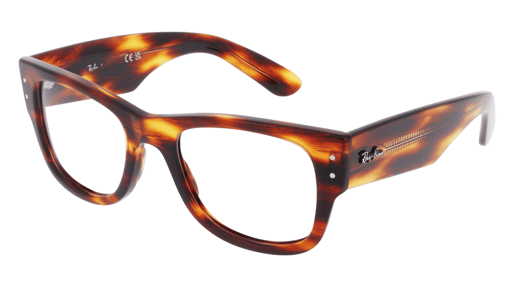 Ray-Ban RX0840V Havanna rayé Vue d'angle