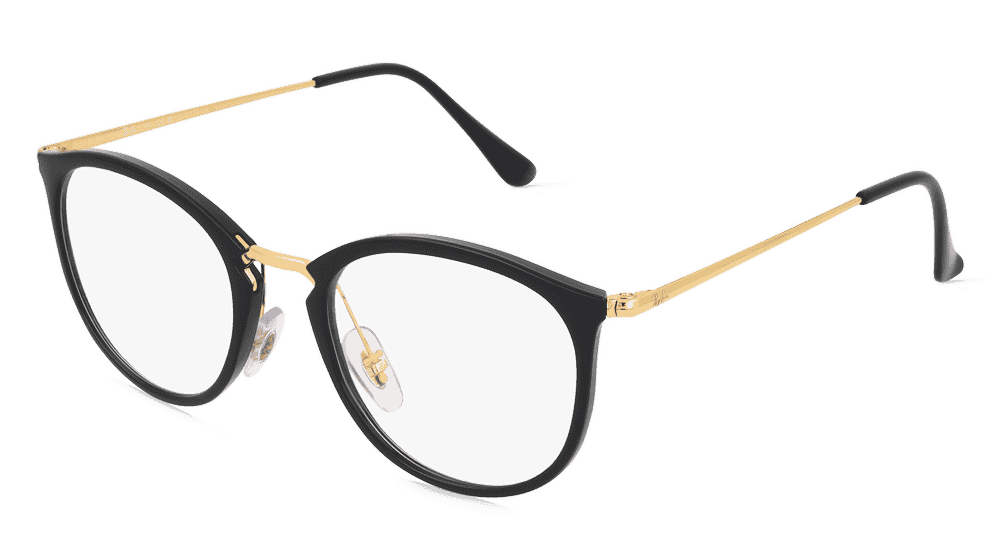 RAY-BAN RX7140 zwart Hoekaanzicht