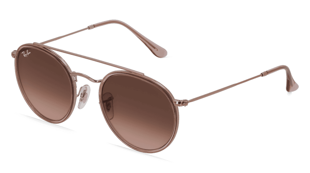 RAY-BAN RB 3647N ROUND DOUBLE goud roze Hoekaanzicht
