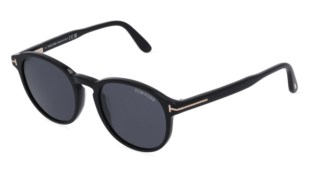Tom Ford FT0834 DANTE Zwart glanzend Hoekaanzicht