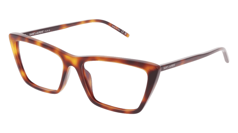 Saint Laurent SL 737 MICA THIN OPT Havane Vue d'angle
