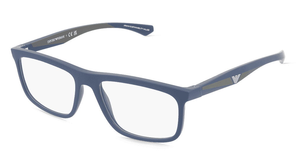 Emporio Armani EA3246 Bleu mat Vue d'angle