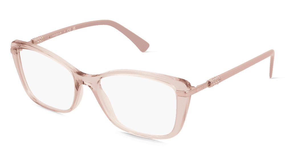 Vogue 0VO5487B Rose transparent Vue d'angle