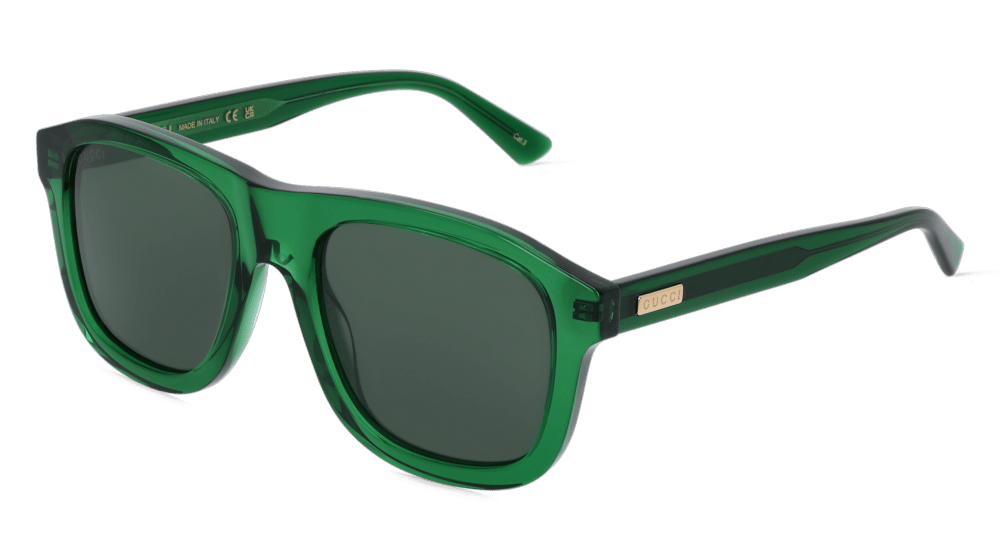 Gucci GG1316S Vert transparent Vue d'angle