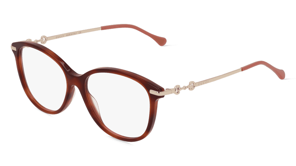 Gucci GG0967O Doré Havane Vue d'angle