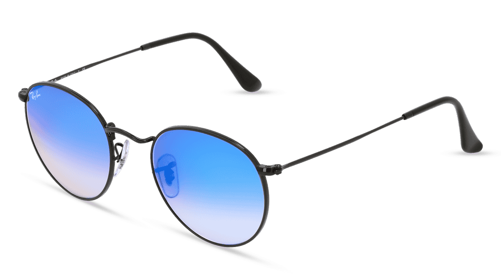 RAY-BAN RB 3447 ROUND METAL zwart Hoekaanzicht