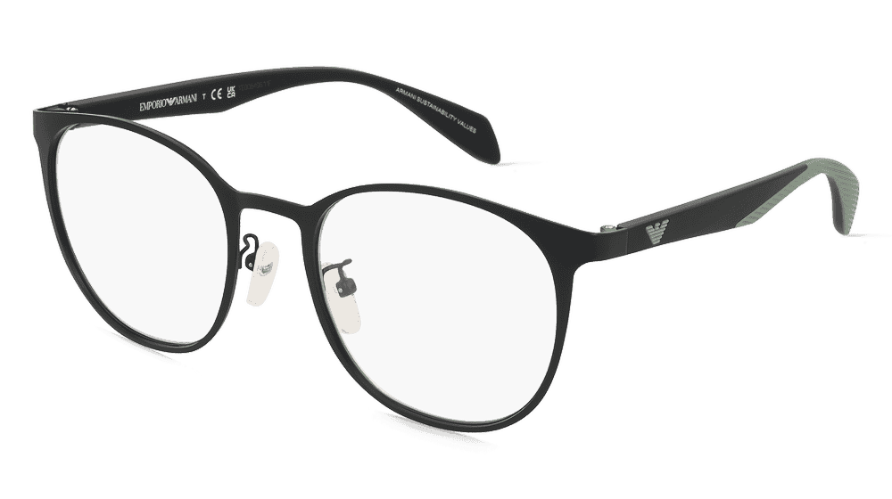 Emporio Armani EA1148 Noir mat Vue d'angle