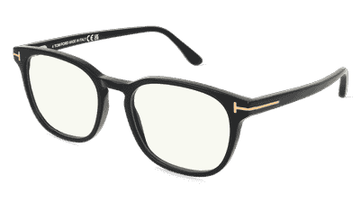 Tom Ford FT5868-BL Blauw gestreept Hoekaanzicht