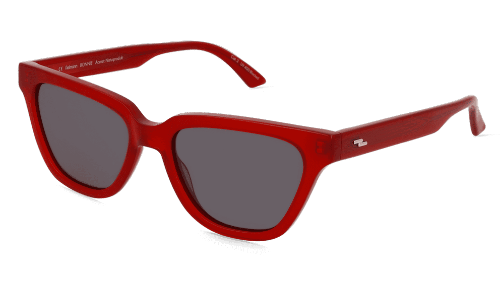 Fielmann LN 060 SUN FA BONNIE Bordeauxrood transparant Hoekaanzicht