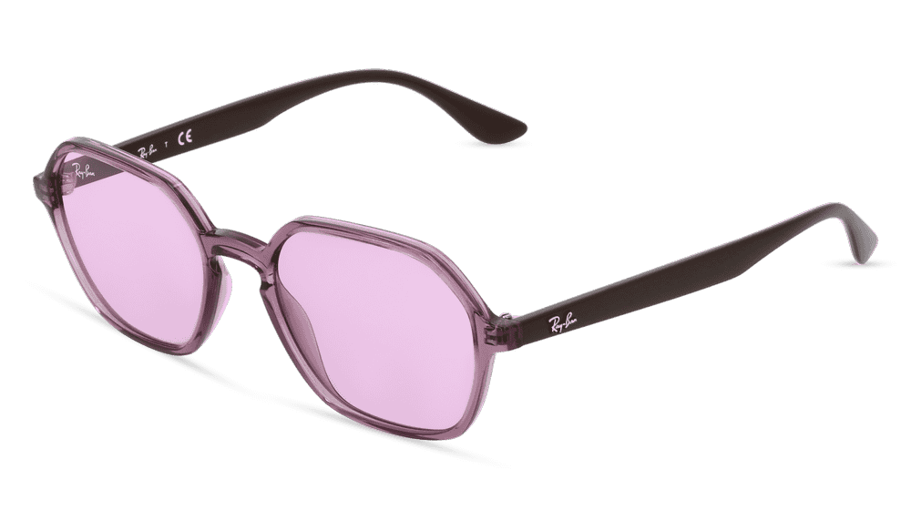 Ray-Ban RB 4361 paars transparant Hoekaanzicht