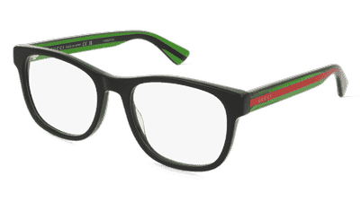 Gucci GG0004ON zwart groen Hoekaanzicht