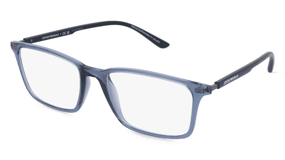 Emporio Armani 0EA3237 Blauw glanzend Hoekaanzicht