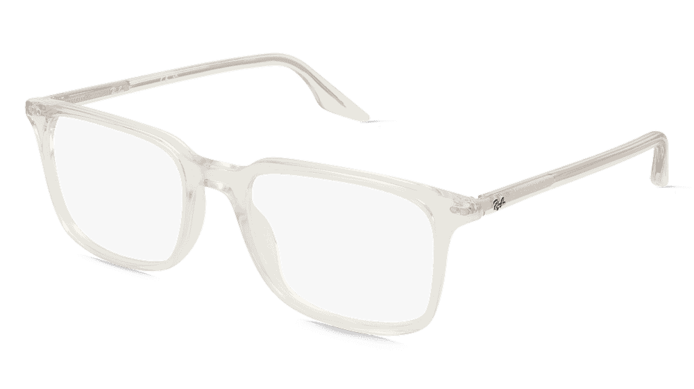 Ray-Ban RX5421 Blanc transparent Vue d'angle