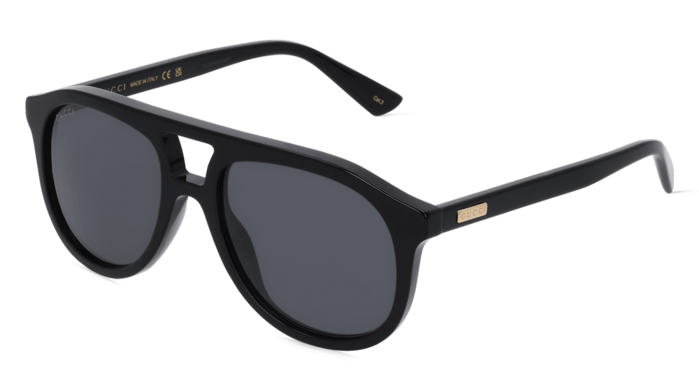Gucci GG1320S Noir brillant Vue d'angle
