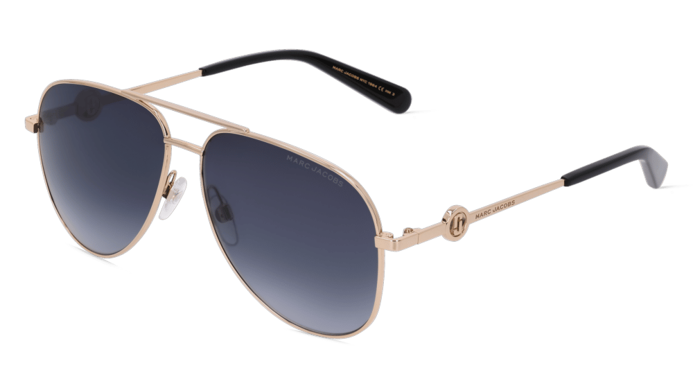 Marc Jacobs 653/S Noir doré Vue d'angle