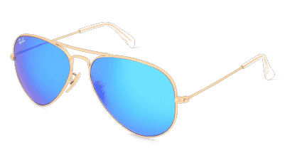 RAY-BAN RB 3025 AVIATOR Argenté brillant Vue d'angle